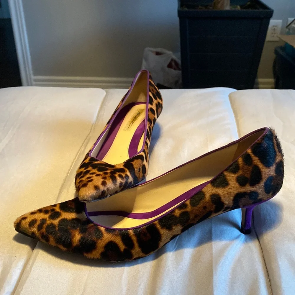 Brian Atwood Leopard print kitten heel - Picture 1 of 3